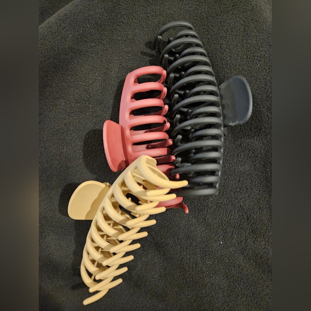 Set Of 3 Claw Hair Clups